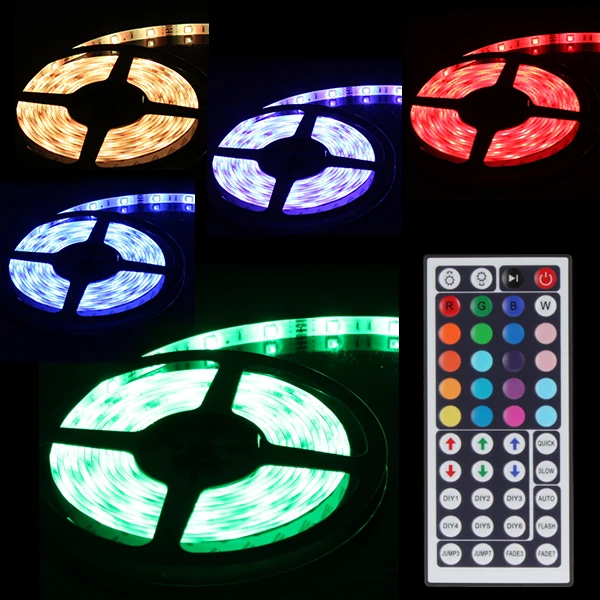 

5M 16.4 Feet RGB 150 LEDs Strip Waterproof Dream Color Changing LED Lamp Kit with 44 Key IR Remote Controller + RGB Control Box