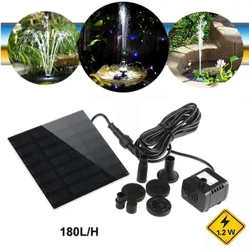 

1.2W Solar Garden Fountain Pump Solar Garden Fountains Waterfalls Power Solar Bird Fountain Powered Water Pump Birdbath Fountain