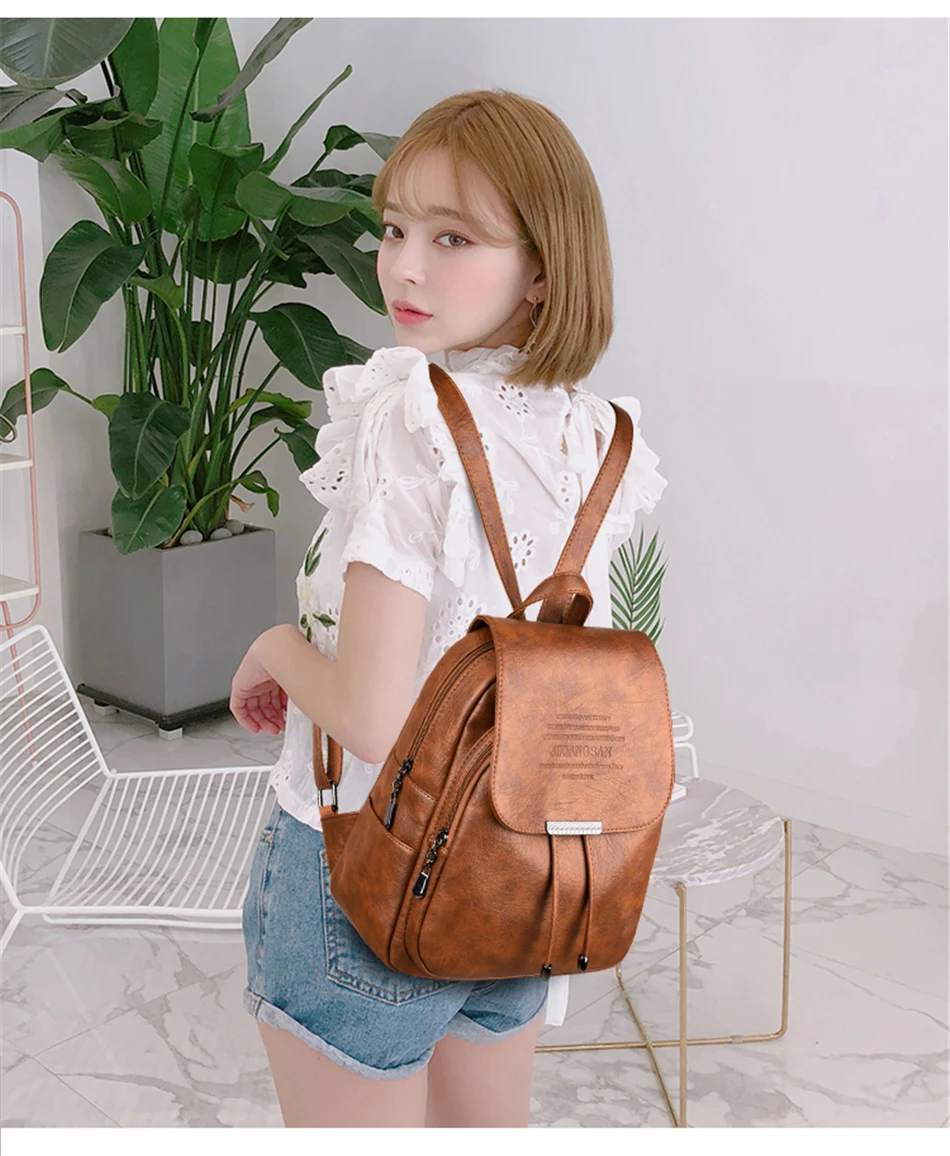 Рюкзак из мягкой кожи на шнурке Mochila Feminina, женский рюкзак, качественный рюкзак, школьные сумки для девочек-подростков, Sac A Dos Femme