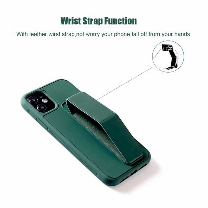 Luxury Wrist Strap Case For iPhone 12 11 Pro Max Mini Phone,Cover,Cases For iPhone XR X R XS 7 8 6 6S Plus iPhone12 Stand Holder