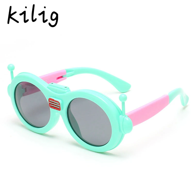 Cartoon Sunglasses Kids Polarized Children Collapsible Eyeglasses TR90 environmental Flexible Safety Frame Shades For Boy Girl