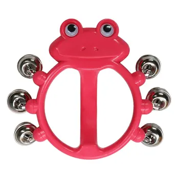 

2013-G6 Lovely Funny Red Frog Rattle 6 Bells Bright Color Non-toxic Loud Sound Easy Hand Grip Kids Baby Musical Toys for Gift