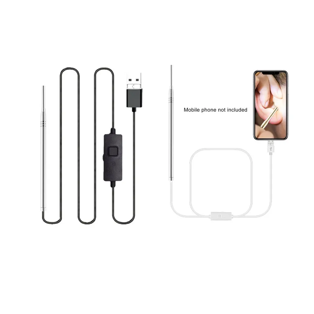 Эндоскоп для чистки ушей 2 в 1, USB HD, визуальная Ушная ложка 3,9, мини-камера, Android PC, Ушная палочка, отоскоп, Бороскоп, инструмент