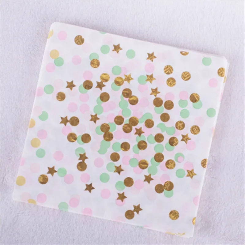 napkin 10pcs Золото Фольга точка Бумага пластины вечерние украшения одноразовая посуда Бумага тарелка для обеда торты Свадебная вечеринка поставки - Цвет: napkin 10pcs