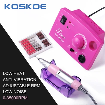 

KOSKOE Pro Electric Nail Drill Machine 35000RPM Equipment Set Pedicure Files Nail Art Drill Pen Machine Set Tools