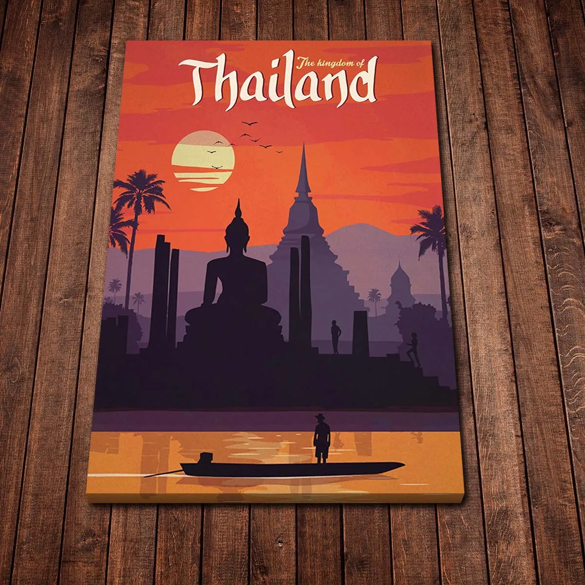 Modern Canvas Painting Abstract Sukhothai Historical Park Posters Prints Wall Art Picture for Living Room Home | Дом и сад