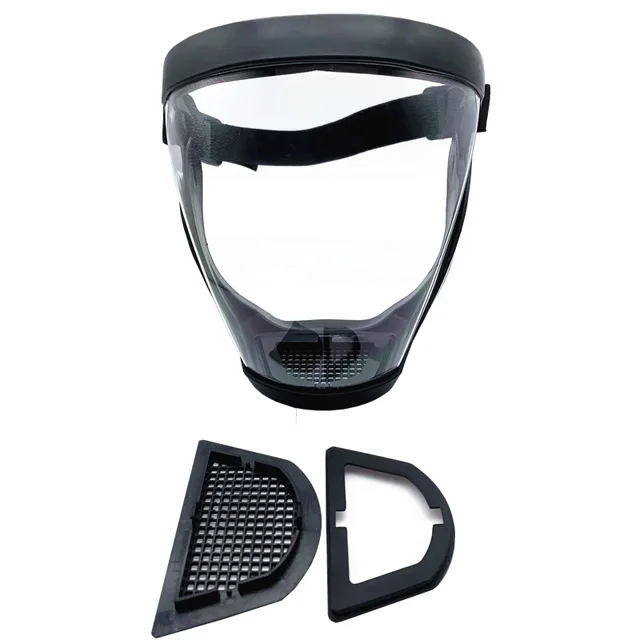 Z50 Dropshipping Full Face Shield Kitchen Transparent Shield Home Oil-splash Proof Eye Facial Anti-fog Head Cover Safety Glasses Filter version black