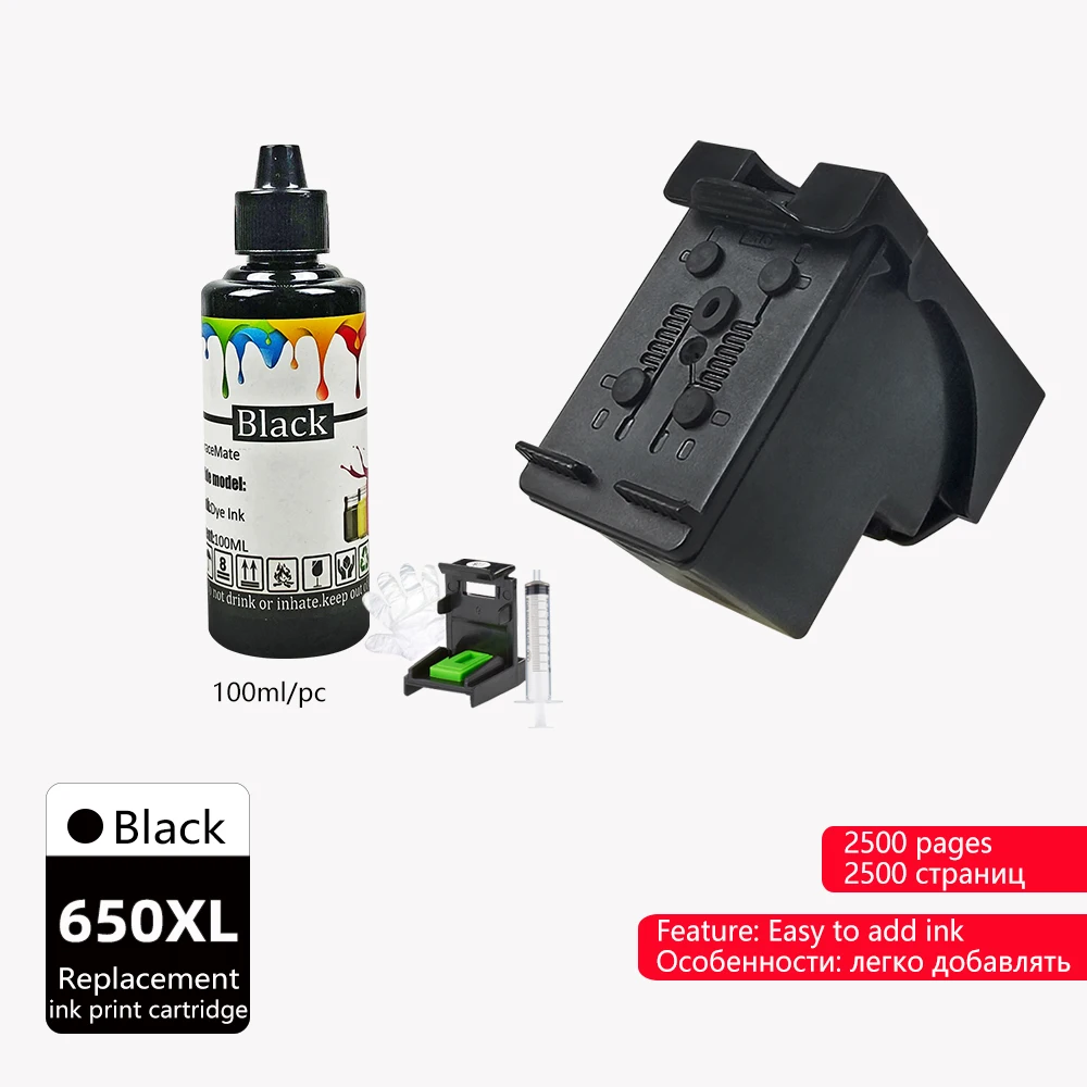 2 HP 650 Black ink Original Cartridge HP 4645 1515 2645 1015Middle East Europe 2 HP 650 Black ink Original Cartridge HP 4645 1515 2645 1015Middle East Europe