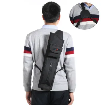 

Archery Back Arrows Quiver Black Canvas Arrow Holder Shoulder Hanged Hunting Target Quiver Shooting Games Backpack