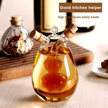 

2-Outlet 350ml Glass Olive Oil Jar Vinegar Dispenser Set Oil and Vinegar Cruets Bottle Kitchen Sauce Cruet Dispenser Tool