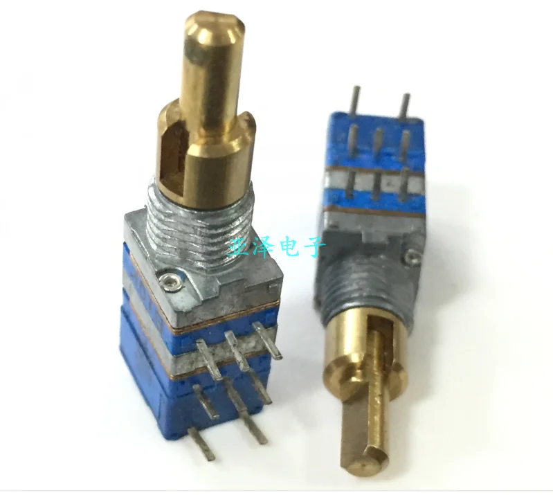 light switch brass HT dual axis dual band switch potentiometer a50kb10k two kinds of resistance axis 17mm dual adjustable interphone potentiometer bluetooth light switch