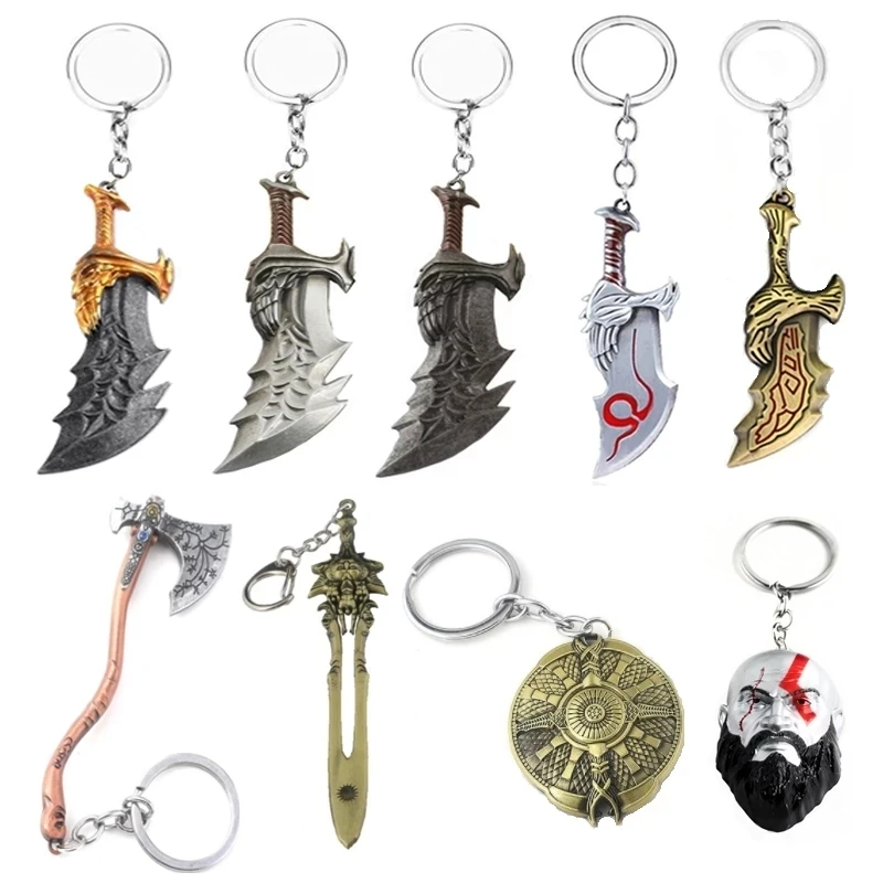 Game Ares 4 God of War 4 Kratos Guardian's Shield Ice Axe Alloy Keychain 