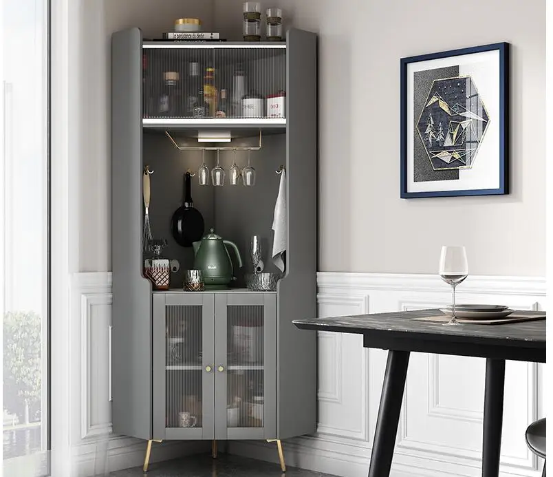 Light luxury wine cabinet, wall corner cabinet, living room storage, dining side triangle corner multifunction