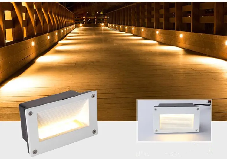 Subterrânea de Iluminação Led ao ar Luz da Parede da Escada de Luz à Prova Passo Livre Água Incorporado Lâmpada Deck Ribalta 85-265v Ip67 Quente Branco d' 3 Lâmpadas subterrâneas