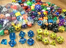 100 pçs/set, colorido de alta qualidade casino Dice Set, mistura aleatória de cores, estilos e tamanhos