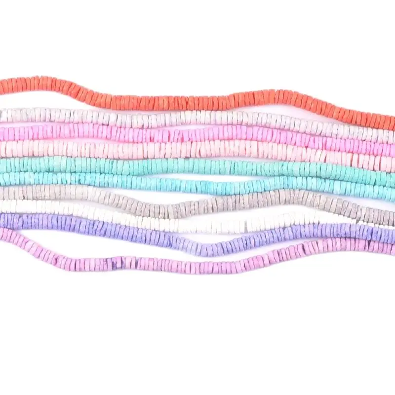 Dye Multicolor Shell Chips Round Flat Beads for Diy Bracelet Necklaces Charms Jewelry Accessories 60cm trs0413 natural shell ornaments
