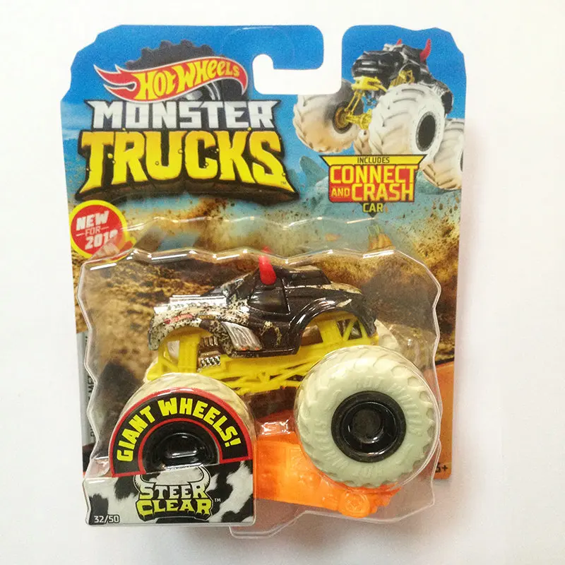 Hot Wheels автомобиль MONSTER TRUCKS большая нога подключения и крушение автомобиля коллектор издание металл литья под давлением модели автомобилей детские игрушки подарок - Цвет: 32-FYJ44