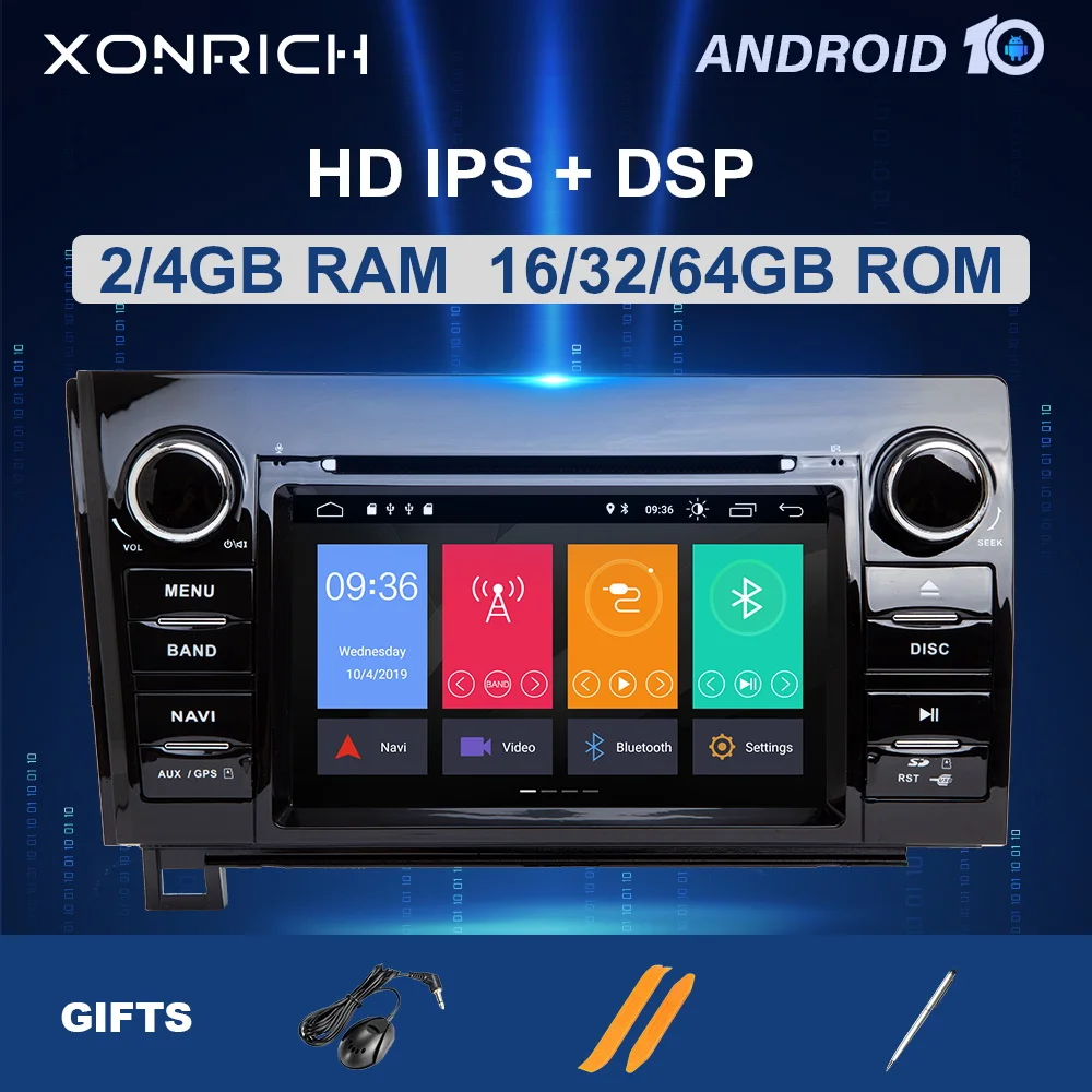 Xonrich автомобильный мультимедийный плеер 2 Din Android 10 для Toyota Tundra Sequoia 2007 2008 2009 2010 2011