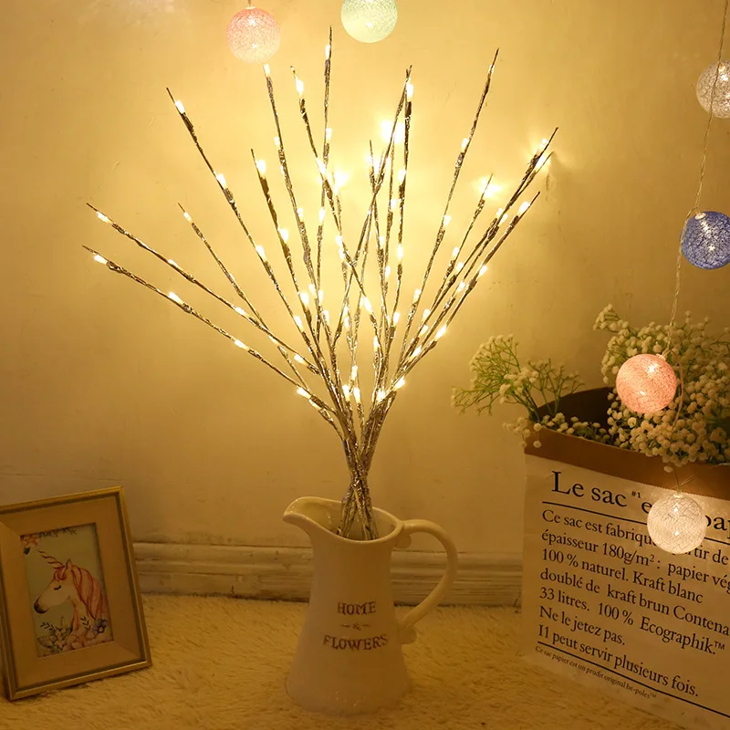 

LED Simulation Branch Lamp Room Starry Branch Lamp Party Household Vase New Year Wedding Christmas Decoration Copper Lamp