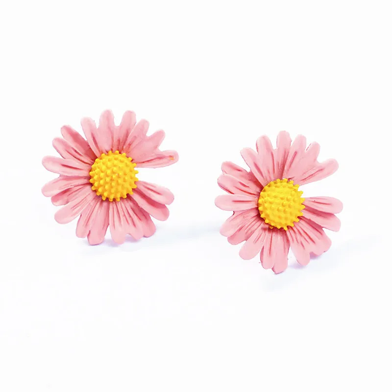 Drop Earrings Pink Color Flower Women Summer Geometry Heart Leaf Butterfly Party Ear Jewelry Valentine's Day Gift