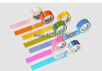 

5m Laser Glitter Washi Tape Candy Colors Decorative Adhesive Masking Tapes For Scrapbooking Girls Diy Albums Stationery Tape