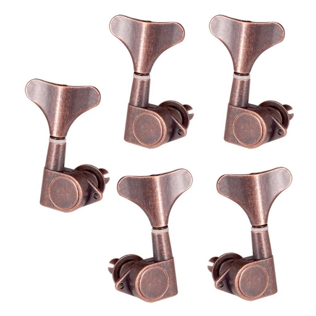 Fish Tail Buttons Bass String Tuners Pegs keys Machine Heads 2L3R Red Bronze