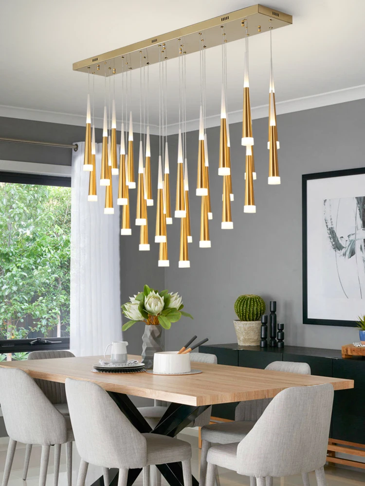 Modern Design Gold Black Minimalist Luster LED Chandelier for Bedroom Dining Living Room Loft Restaurant Cafe Interior Home Deco