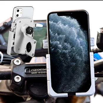 

Auto-lock Aluminum Motorcycle Phone Holder Handlebar Mirror Bracket Bike Bicycle 360 Adjustable Mount Stand For Iphone Android