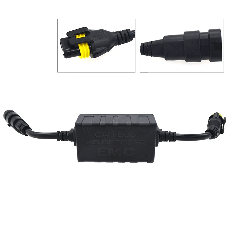 HIDLT 2PCS EMC HID Ballast Decoder No Error Warning Canceller Harness Wire For Car Light Xenon Bulb Kit H1 H7 H11 9005 9006 (5)