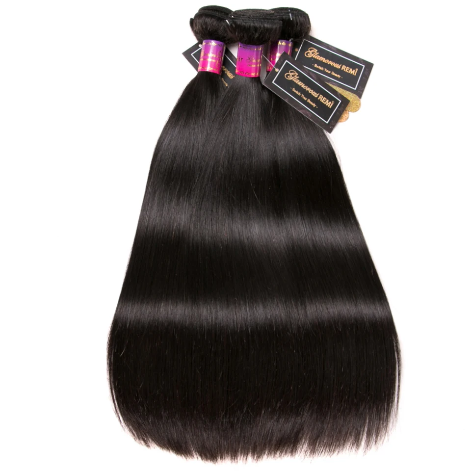 

1/3/4 Bundle Deals Peruvian Straight Hair Extension Human Remy Hair Weave Natural black Color 8 -26 inches Free Shipping sale