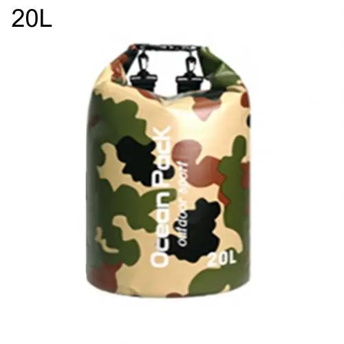 20l Camouflage Открытый Путешествия Плавание плавающий рафтинг каяк Водонепроницаемый сухой мешок для хранения пакет мешок парусный каноинг катание на лодках Водонепроницаемость - Цвет: 20l Camouflage