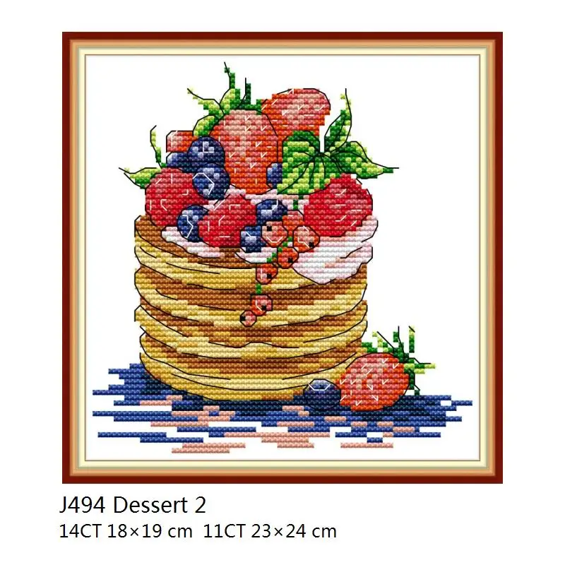 Cross Stitch J494 Десерт Счетный крест наборы узоров вышивка крестиком DMC Сделай Сам ручной работы Рукоделие 14CT 11CT Печатный холст белая ткань - Цвет: Cross Stitch J494