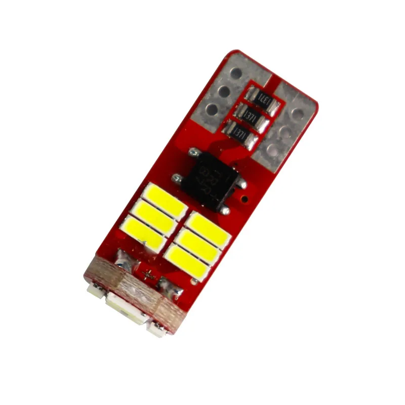 100 шт. Освещение номерного знака автомобиля T10 18 SMD 4014 без полярного 1,2 Вт 168 W5W сигнальная лампа парковочный номер лампы белый красный розовый 12 В