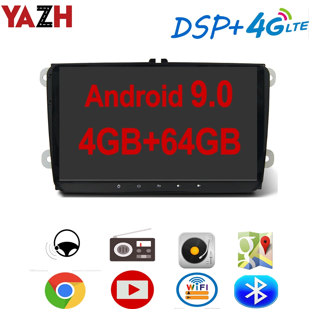 Автомагнитола YAZH Android 9 0 для Volkswagen Sagitar/Jetta/Magotan/Passat/Touran/Golf/Polo/Skoda/Octavia/Yeti/Seat/Leon |