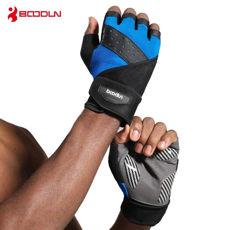 BOODUN Men's Fitness Gloves Shockproof Gym Gloves Half Finger Extended