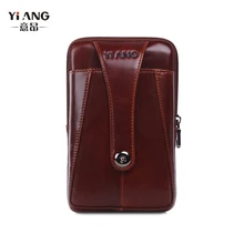 YI'ANG бренд натуральная кожа Мужская поясная сумка 7' мобильный телефон кошелек чехол для Iphone 6X, 7p X