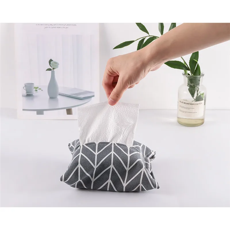 

Cotton And Linen Paper Towels Cute Cartoon Napkin Holder Pumping Napkin Cover Paper Box For Kitchen Toilet Tissue Case Container