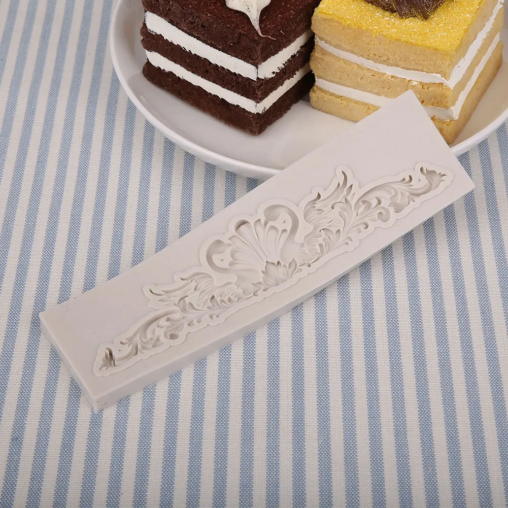 Силиконовые формы для выпечки тортов и печенья в стиле барокко - Цвет: Красный