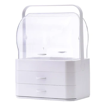 

Portable Waterproof Make Up Cosmetic Box Dust Cover Box Organizer Drawers Plastic Cosmetic Storage Box Jewelry Container Indoo