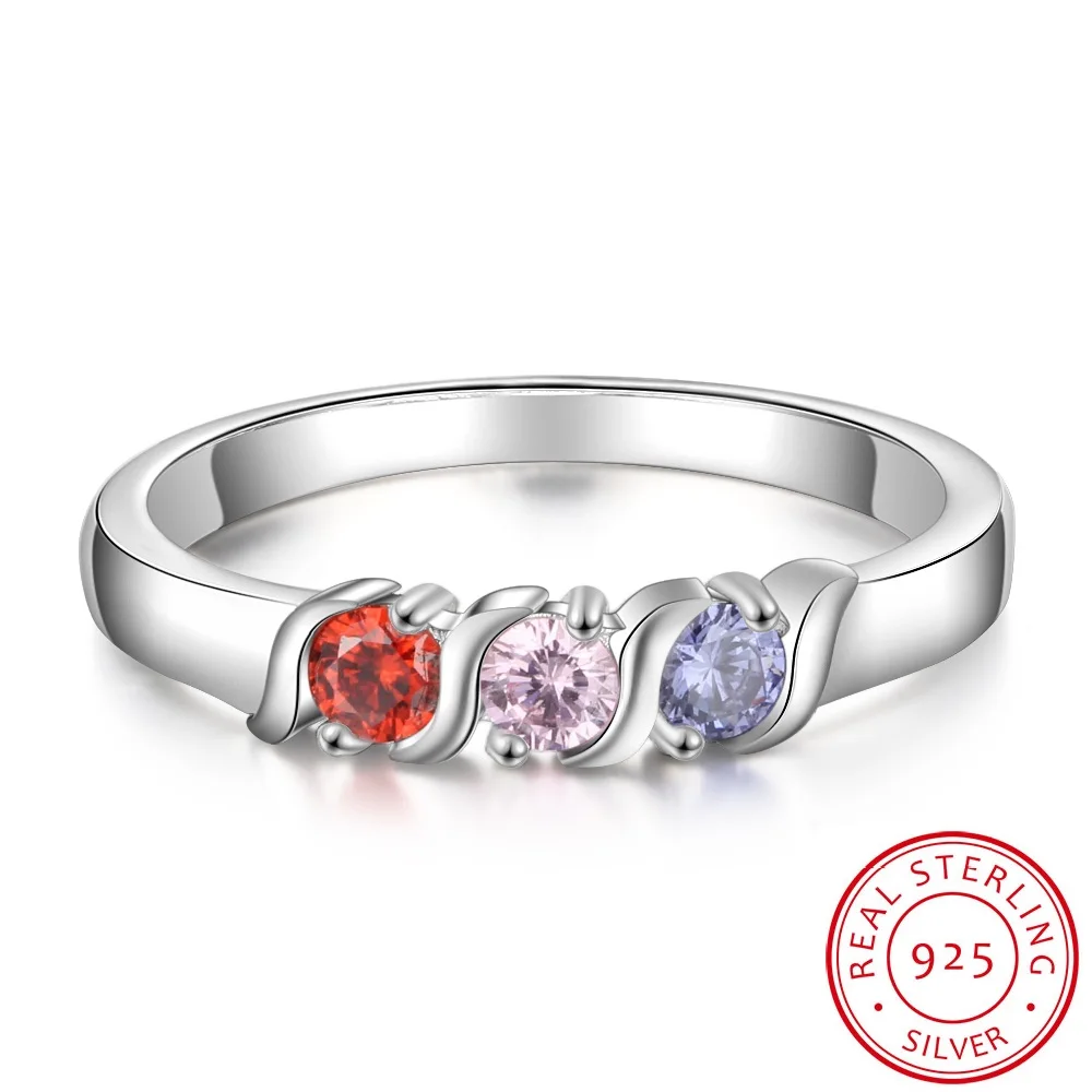 Кольцо женское из серебра 925 пробы с 3 камнями | Украшения и аксессуары