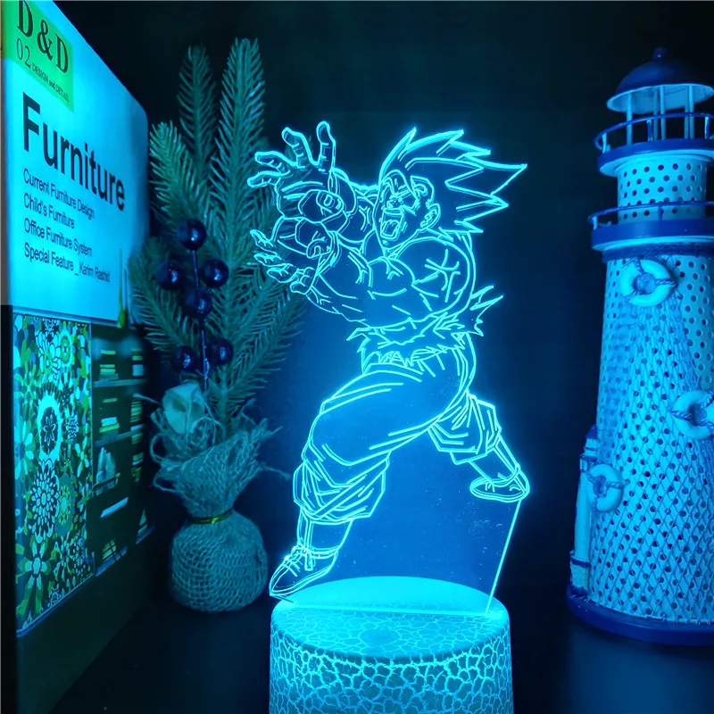 Dragon Ball Z 3d Night Light Son Goku LED Lamp Lampara Led Kamehameha Goku Anime Figure Manga Sunset Lamp Luminaria DBz Lampe