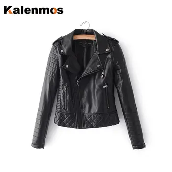 

KALENMOS Women Faux Suede Jackets Spring Autumn Slim Fit Korea Harajuku Work PU Leather Biker Punk Outwear Motorcycle Chic Coat