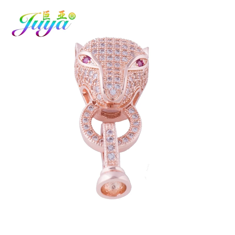 Juya DIY бусины ювелирные изделия застежки поставки Леопард застежка для закрывания Дракон застежки для натуральных камней Жемчуг Бисероплетение ювелирных изделий - Цвет: Rose Gold Red Eye