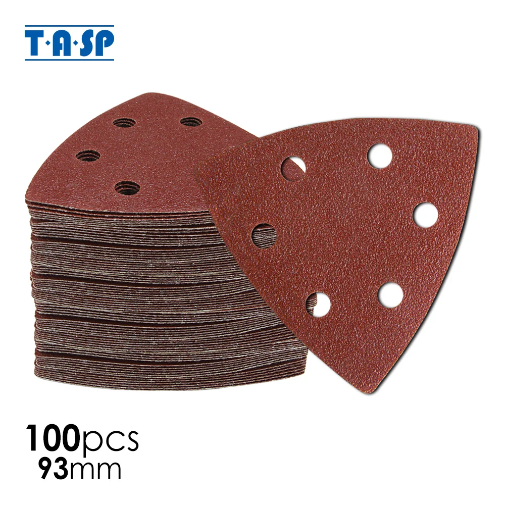 Tasp 100pcs 93mm Hook & Loop Sandpaper Sanding Paper For Delta Sander