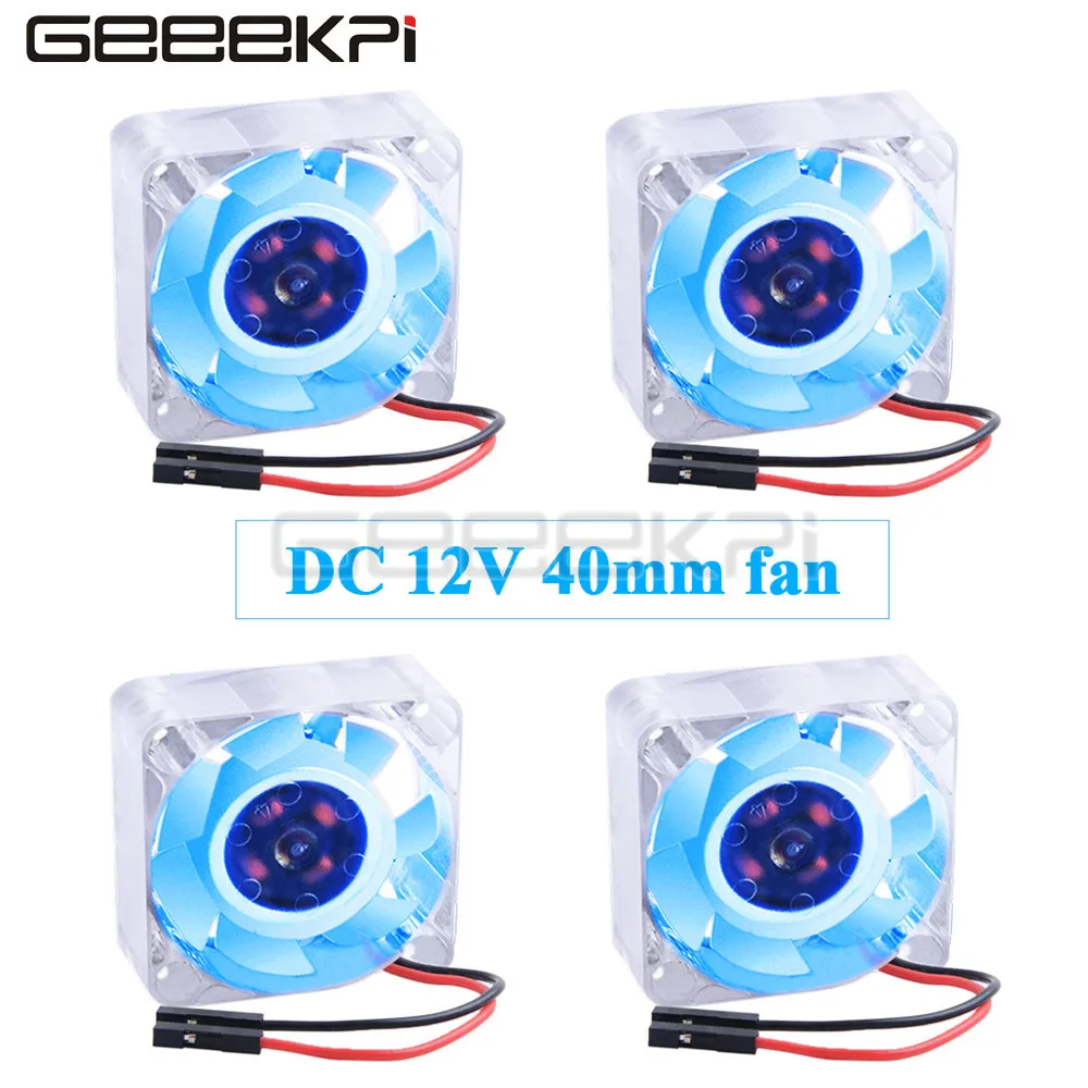 GeeekPi 2 / 4 шт. синяя и RGB светодиодная подсветка DC 12 В 4010 ПК кулер безщеточный