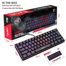 Rgb iluminação retroiluminado 61 key multimídia usb wired gaming membrana teclado adequado para desktop notebook tablet toque mecânico