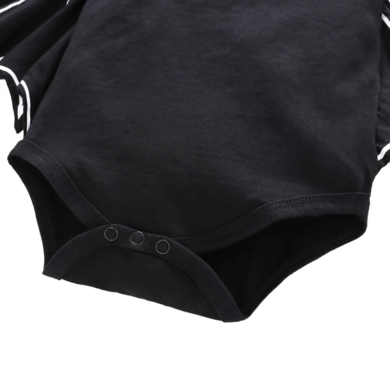 Newborn Baby Boys Girls Bat Halloween Cosplay Costume Infant Black Bat sleeve Rompers with Hat 2pcs Children Outfits Set