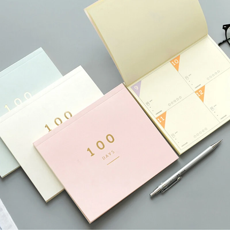 

100 Day Calendar Daily Planner For Learning Schedule Periodic Planner Agenda Stationery for students gift School office Supplies