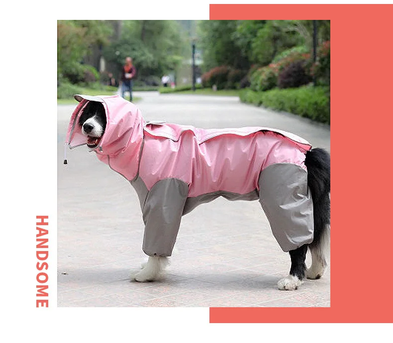 Большой дождевик для собак, водонепроницаемый дождевик, комбинезон для больших для средних и мелких собак, золотистый ретривер, верхняя одежда для питомца