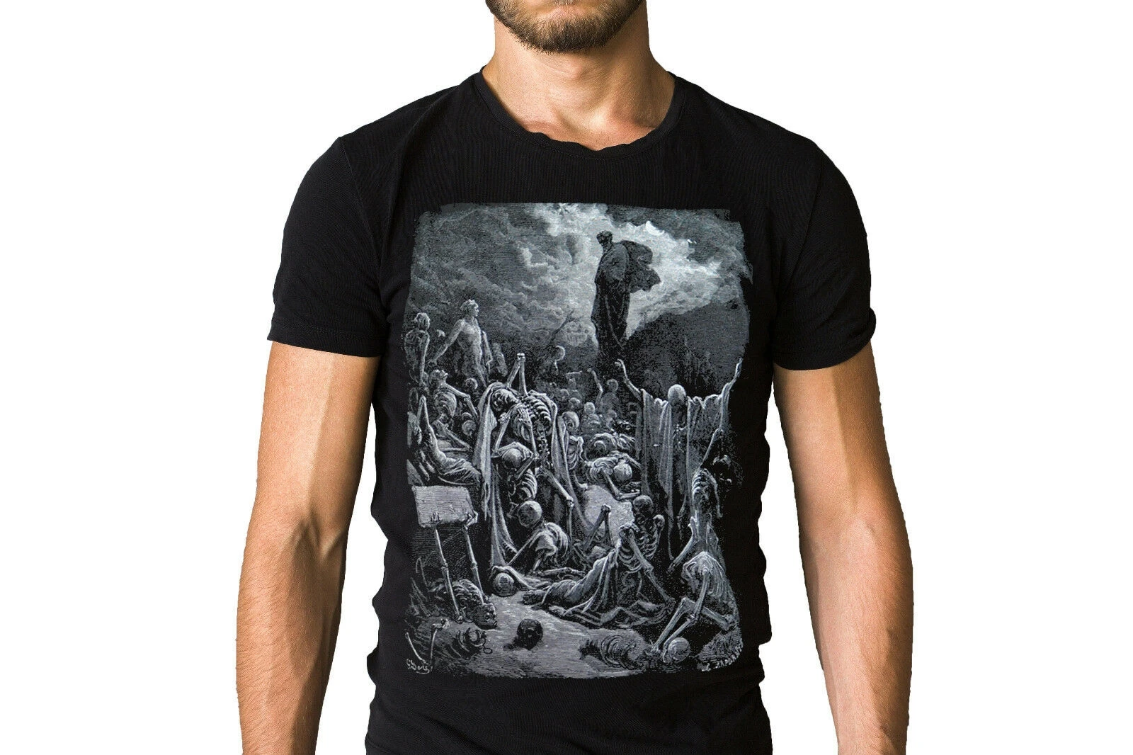 Художественная футболка Gustave Dore The Vision Of Valley Dry Bones | Мужская одежда